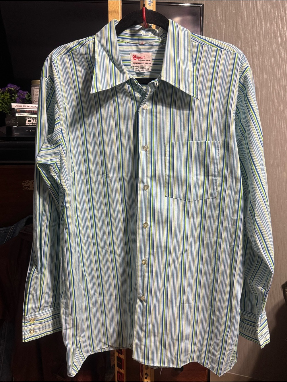 Vintage 70s Baymart Hudson Bay Co Striped Long Sleeve Shirt Dagger Collar! RARE!